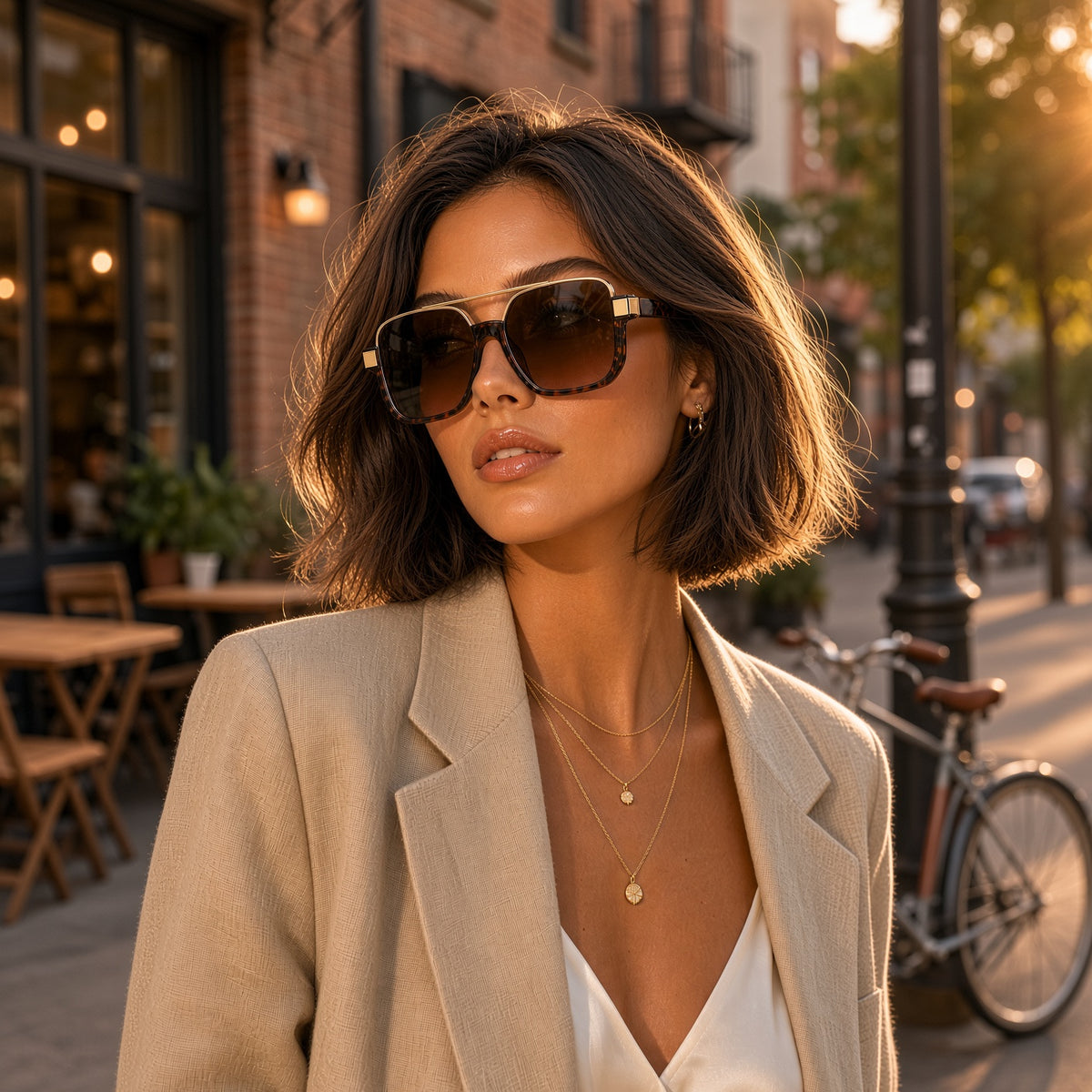 Brown Thick Square Aviator Sunglasses AVAILABLE SOON!