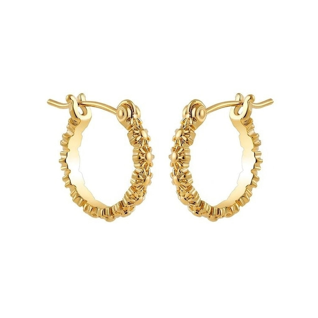 Zelda, Circle Electroplating 18K Real Gold Plated Hoop Earrings 1 Pair