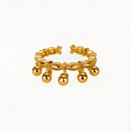 PVD Coated Real Gold Plated Geometric Flower Stainless Steel Ring