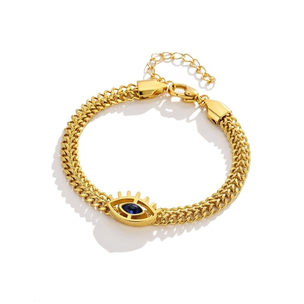Maleficent Evil Eye Titanium Steel Bracelet, 18K Gold Plated for women