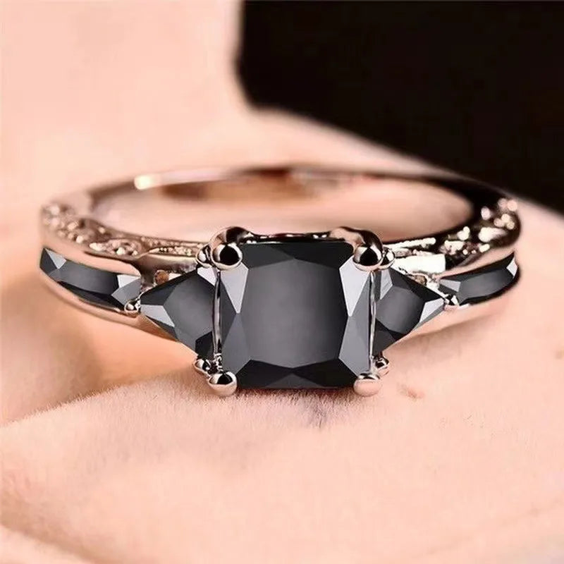 Tessa, Square Alloy Inlay Rhinestones Women's Rings