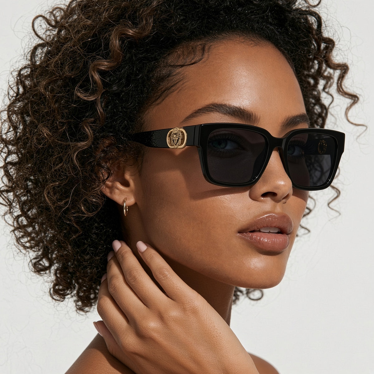 Thick Black  Lioness Temple Classic Sunglasses AVAILABLE SOON!
