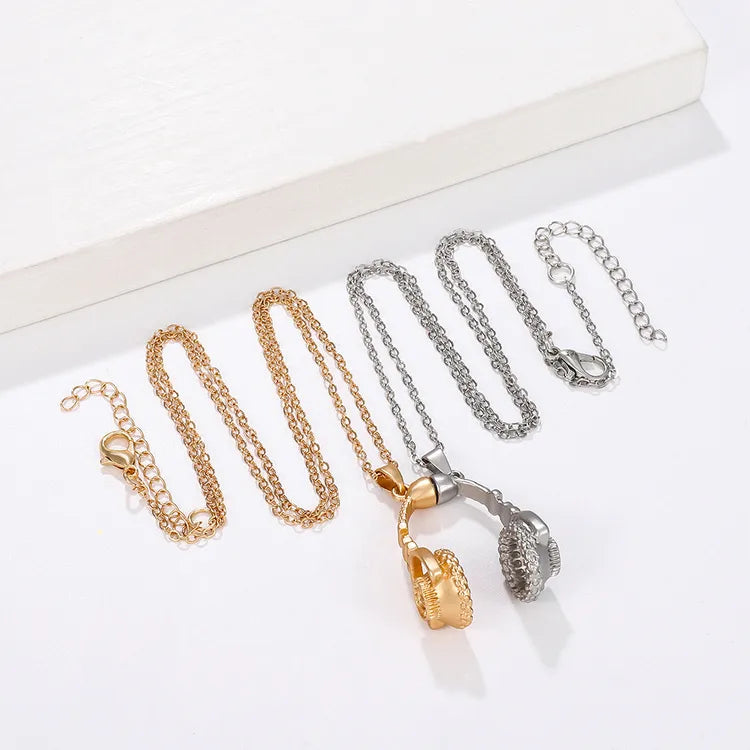 2 Pieces Fashion Headset Alloy Couple/Friendship Pendant Necklace