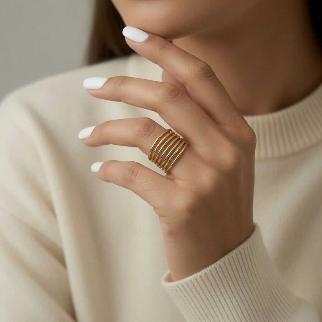 18K gold plated Stainless steel finger ring