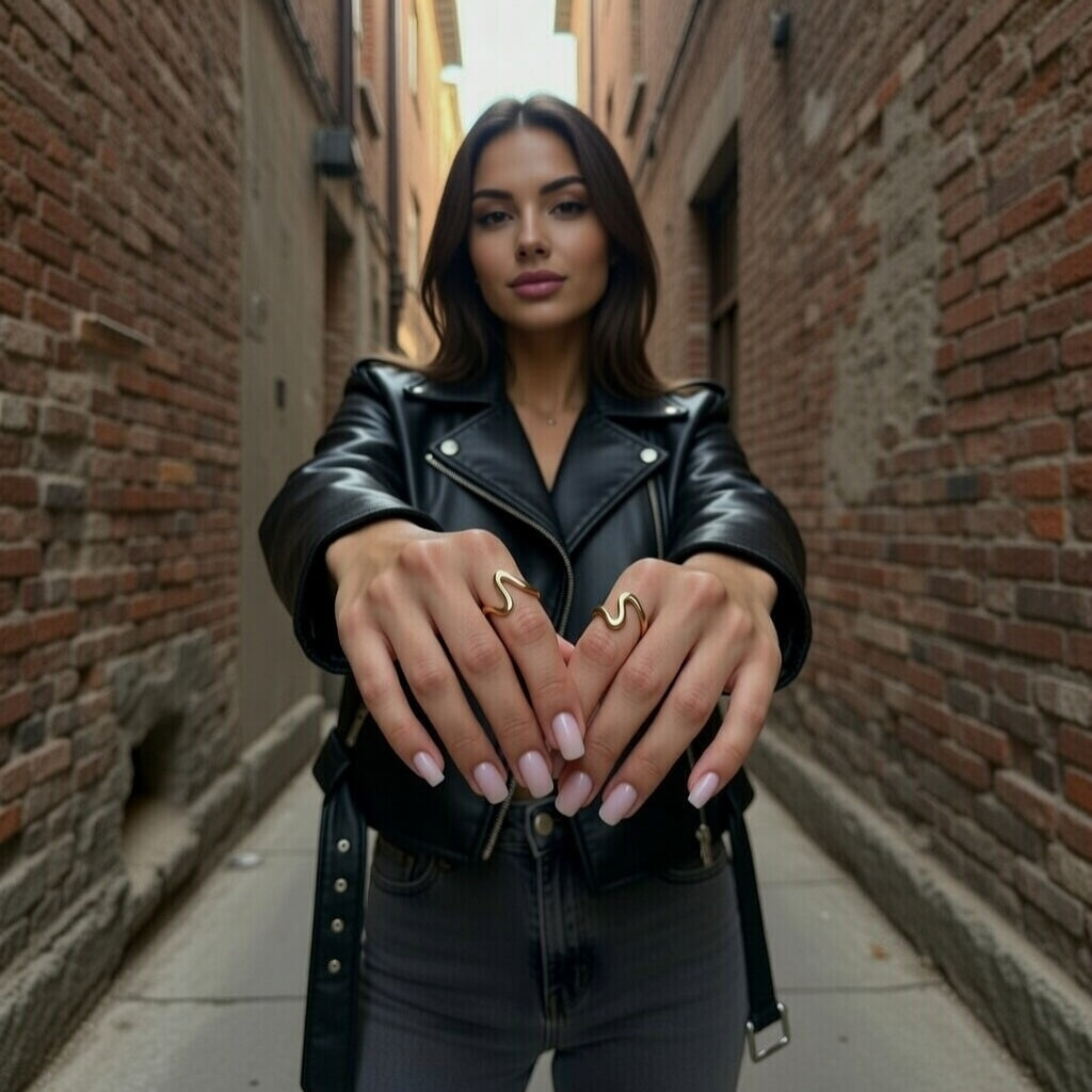 Bella, Swirl Fashion Titanium Steel Geometric Ring for women