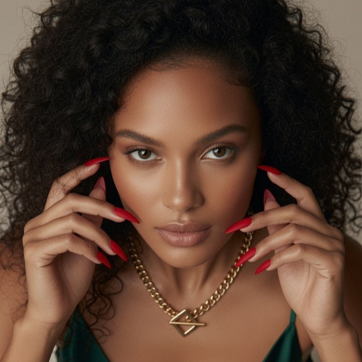 Daisi, Hip-Hop Style PVD Coated 18K Gold Plated Geometric Stainless Steel Necklace