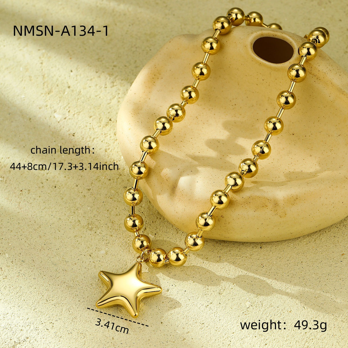 Poppy, PVD Coated Real Gold Plated Star Shape 316 Stainless Steel Lady Waterproof Non Tarnish 316 Stainless Steel Pendant