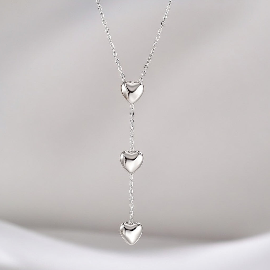 Casual Heart Shape Stainless Steel Polishing Plating Pendant Necklace in Silver