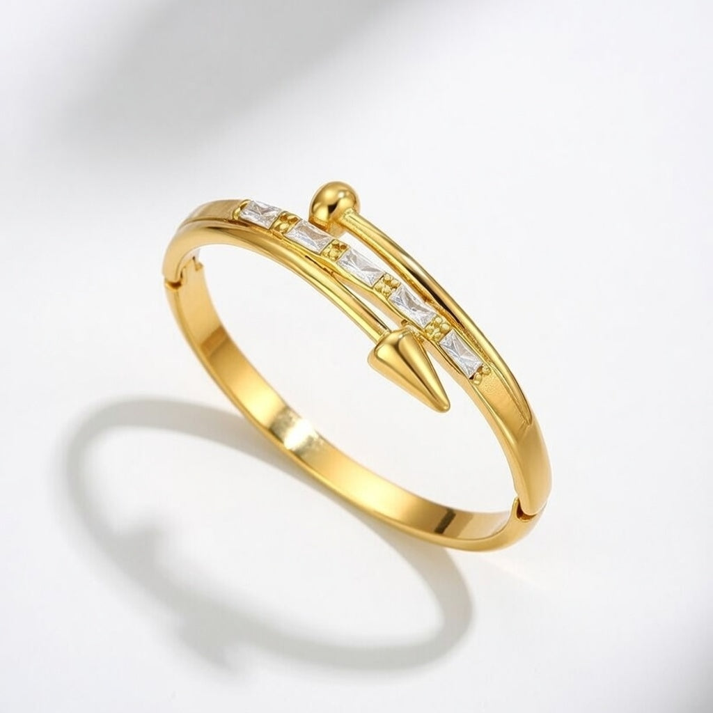 Tamryn, 18k gold plated, PVD coated bangle bracelet for women