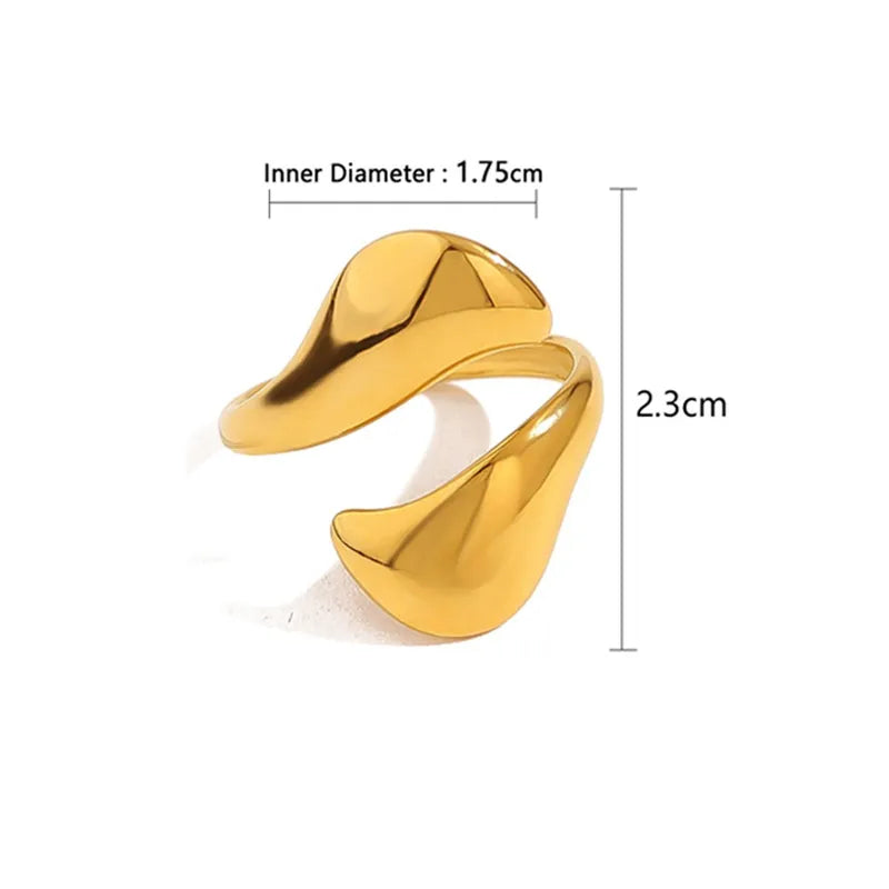 Villa, 18K Gold Plated Modern Streetwear Moon Style ring in Gold Plated