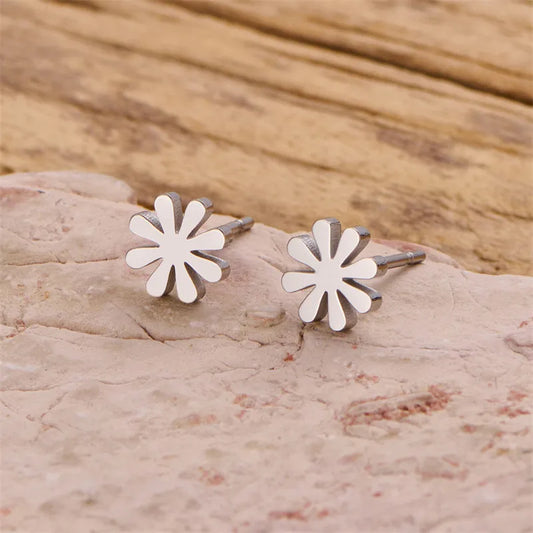 Daily Mini Earrings Fashion Stainless Steel 18K Gold Plated Vacuum Electroplating