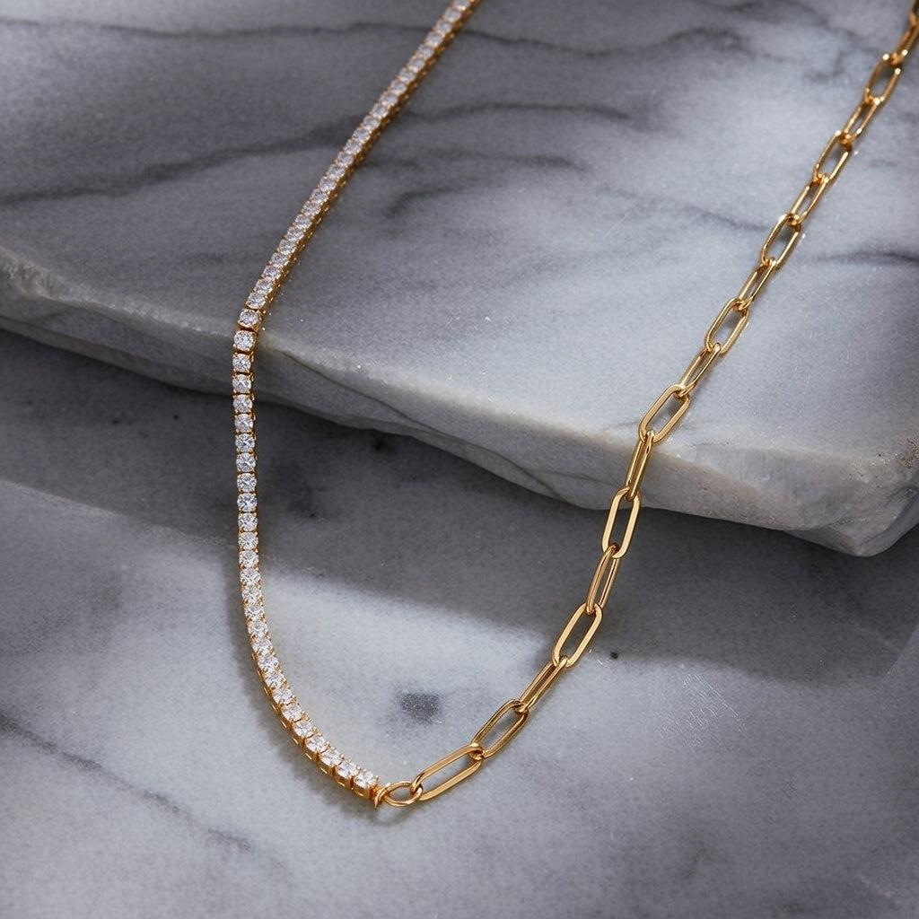 18k Gold Plated Split Style Neclace