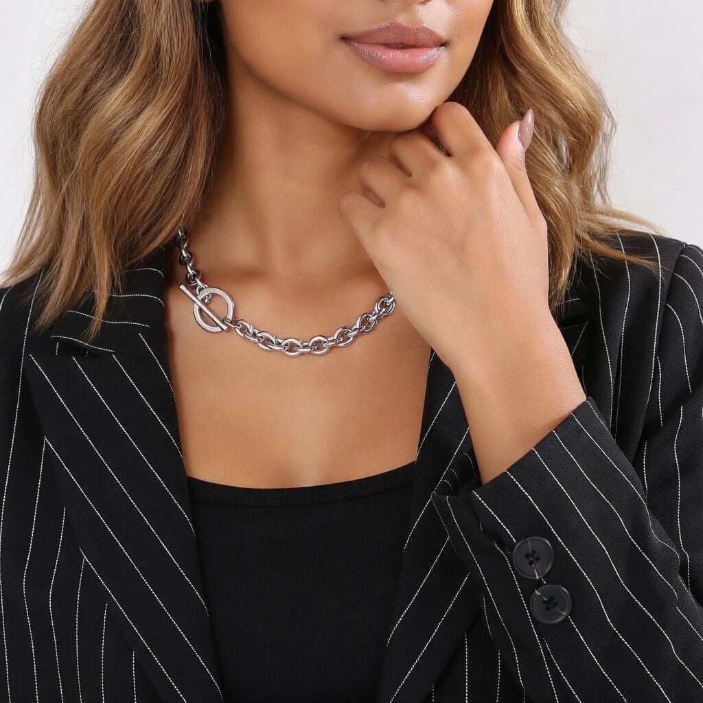 Ophelia, Stainless Steel Plating Necklace Silver