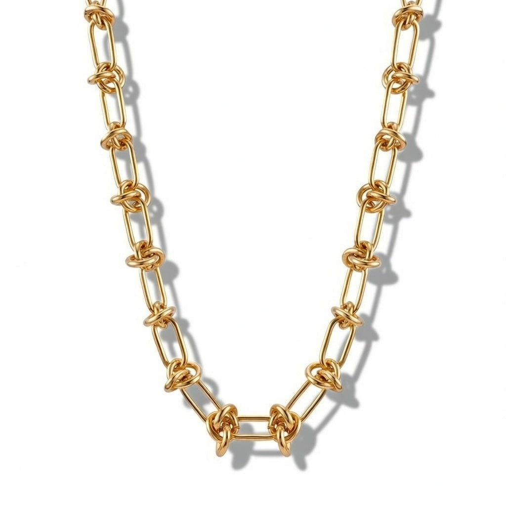 Unisex Chain Titanium Steel Electroplating Gold Neclace