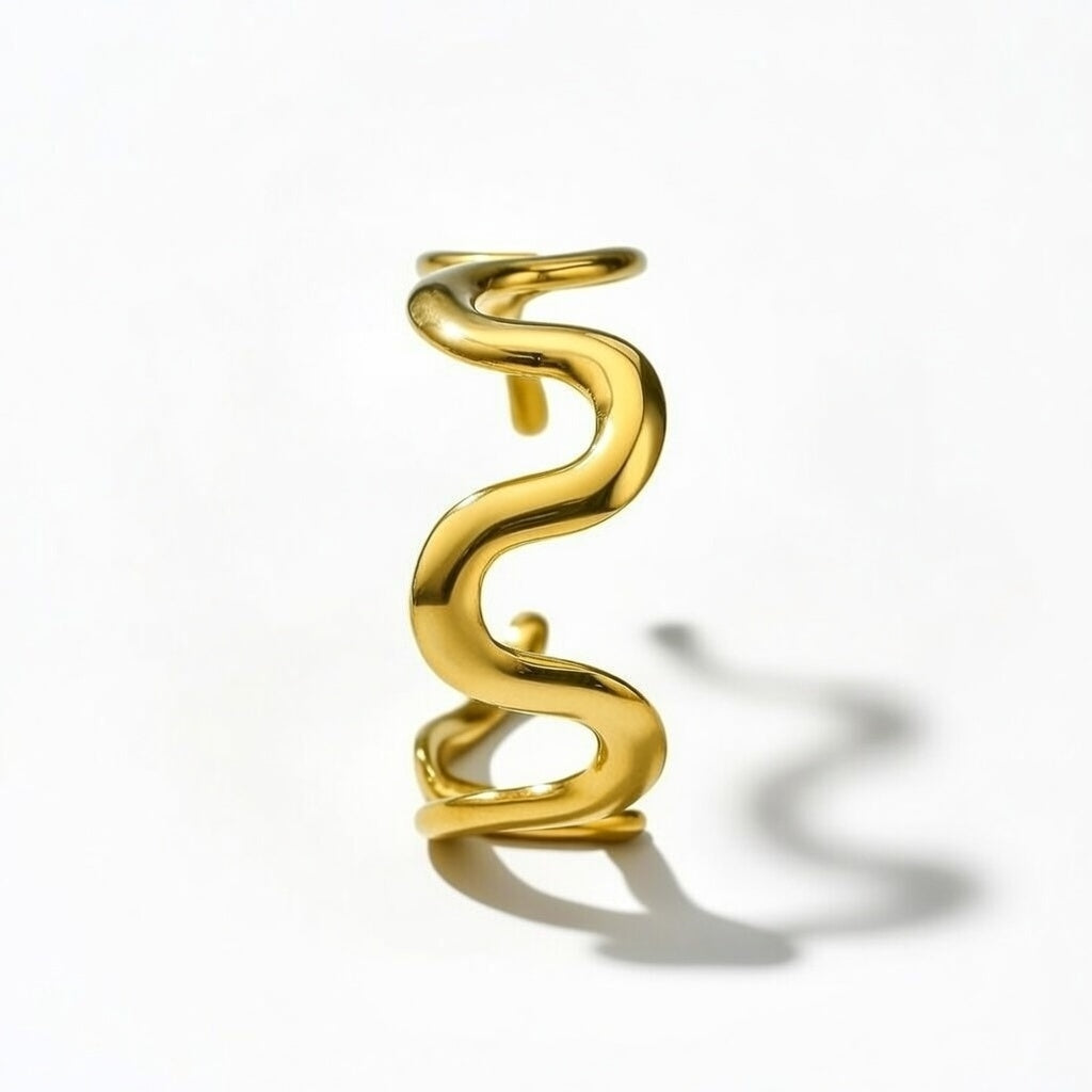 Montana, Wavy 18k Gold Plated, PVD coated bangle bracelet for woman